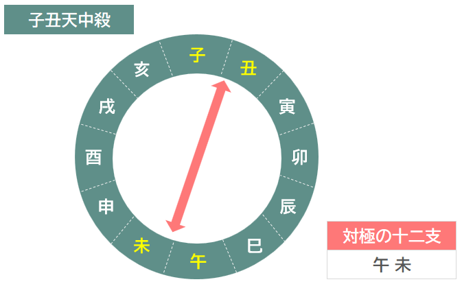 子丑天中殺（空亡）の図解