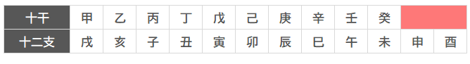 申酉天中殺（空亡）配置の図解