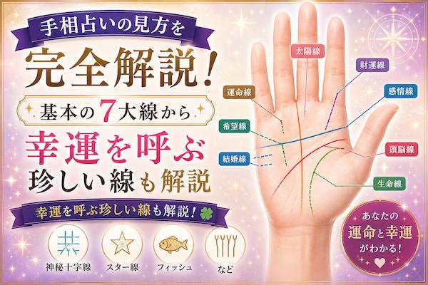 手相占いの見方を完全解説！基本の7大線から幸運を呼ぶ珍しいも解説